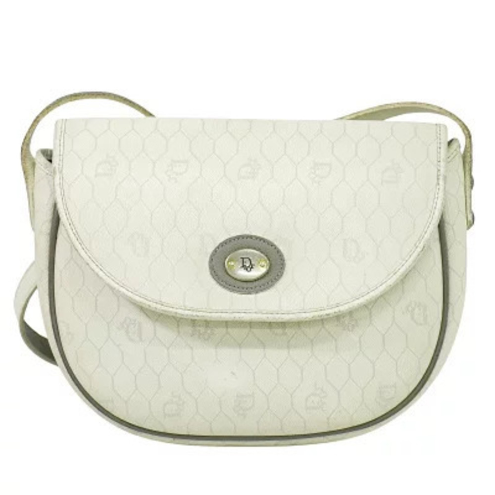 Christian Dior Honeycomb Shoulder Bag Leather White